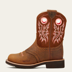 Fatbaby Cowgirl Western Boot Kids - POWDER BROWN