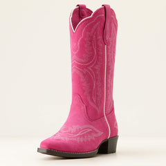 Casanova D Toe Western Boot Kids - HAUTE PINK SUEDE