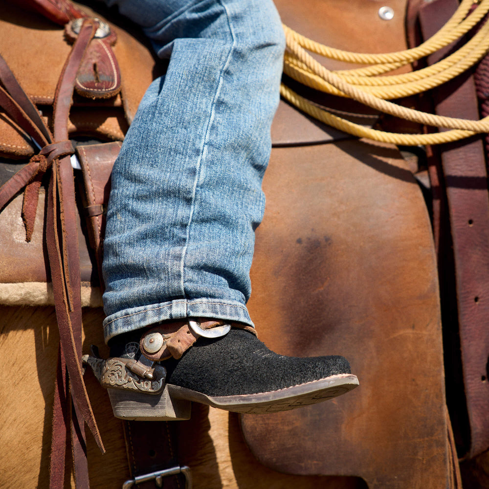 Derby Monroe Western Boot Kids - BLACK ROUGHOUT
