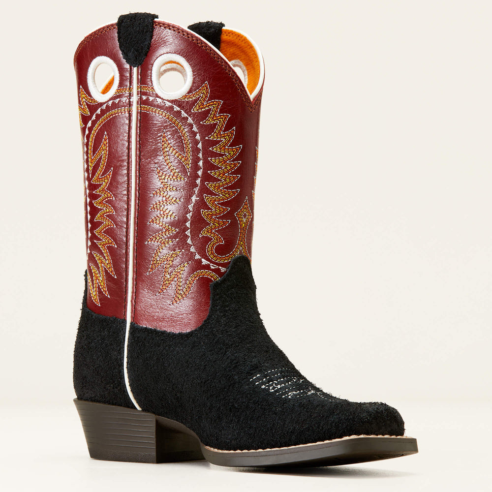 Derby Monroe Western Boot Kids - BLACK ROUGHOUT