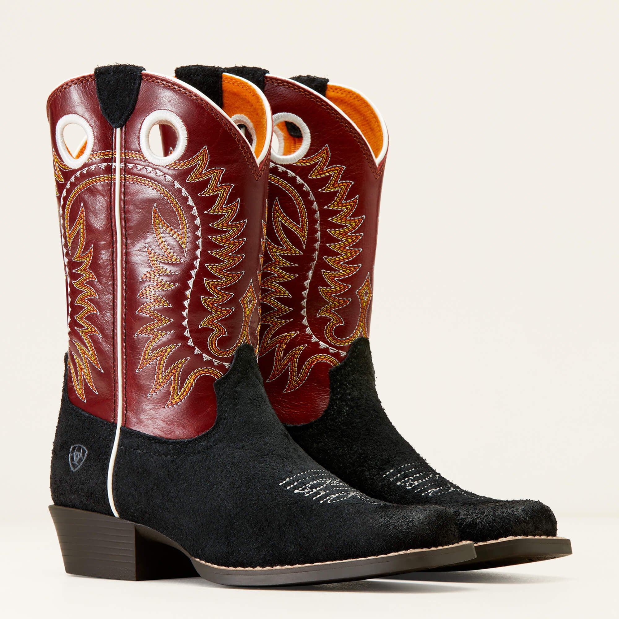 Derby Monroe Western Boot Kids - BLACK ROUGHOUT