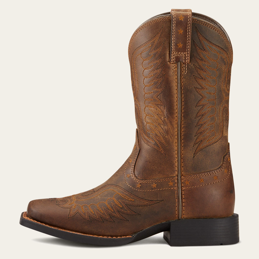 Honor Western Boot Kids - DISTRESSED BROWN