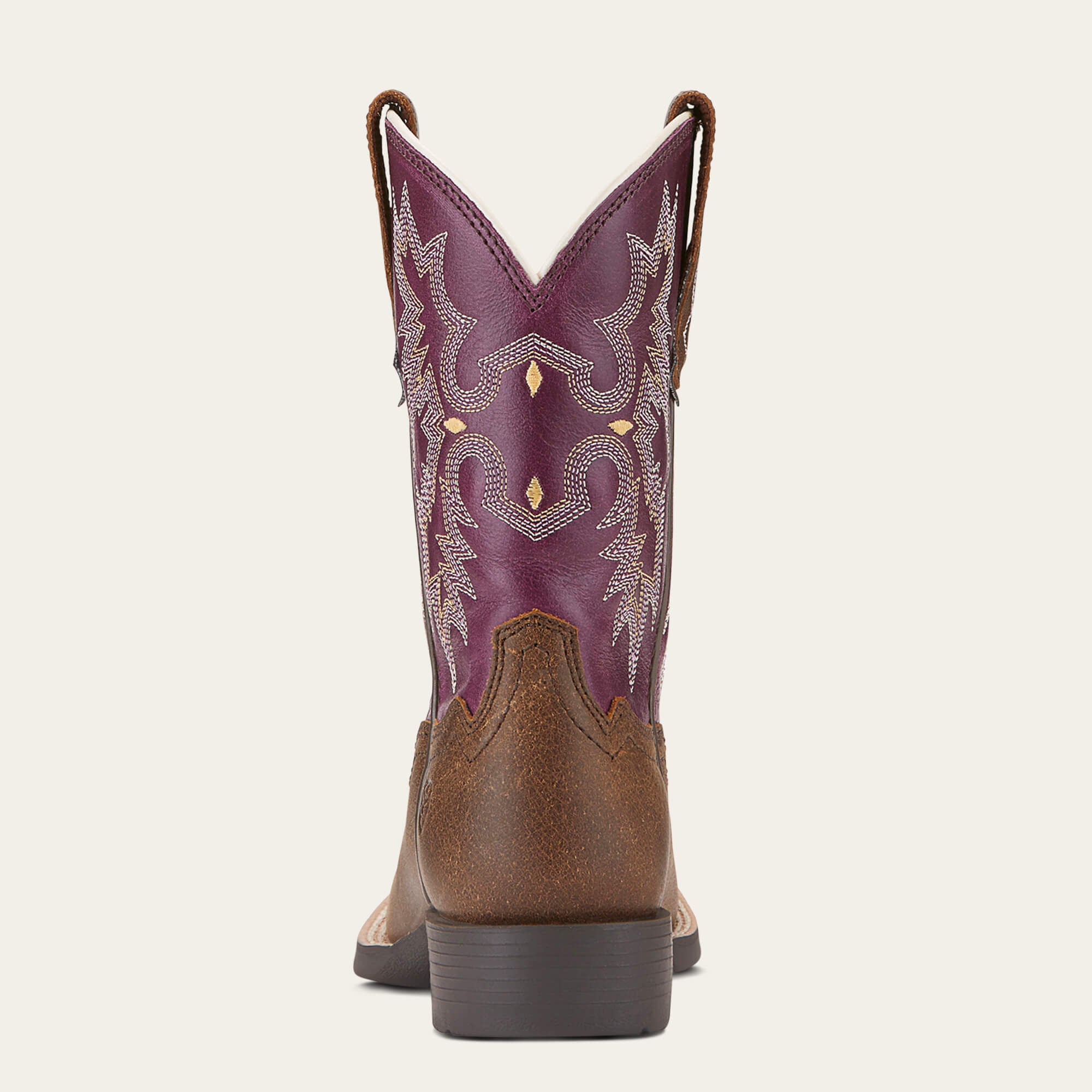 Tombstone Wide Square Toe Western Boot Kids - VINTAGE BOMBER/PLUM
