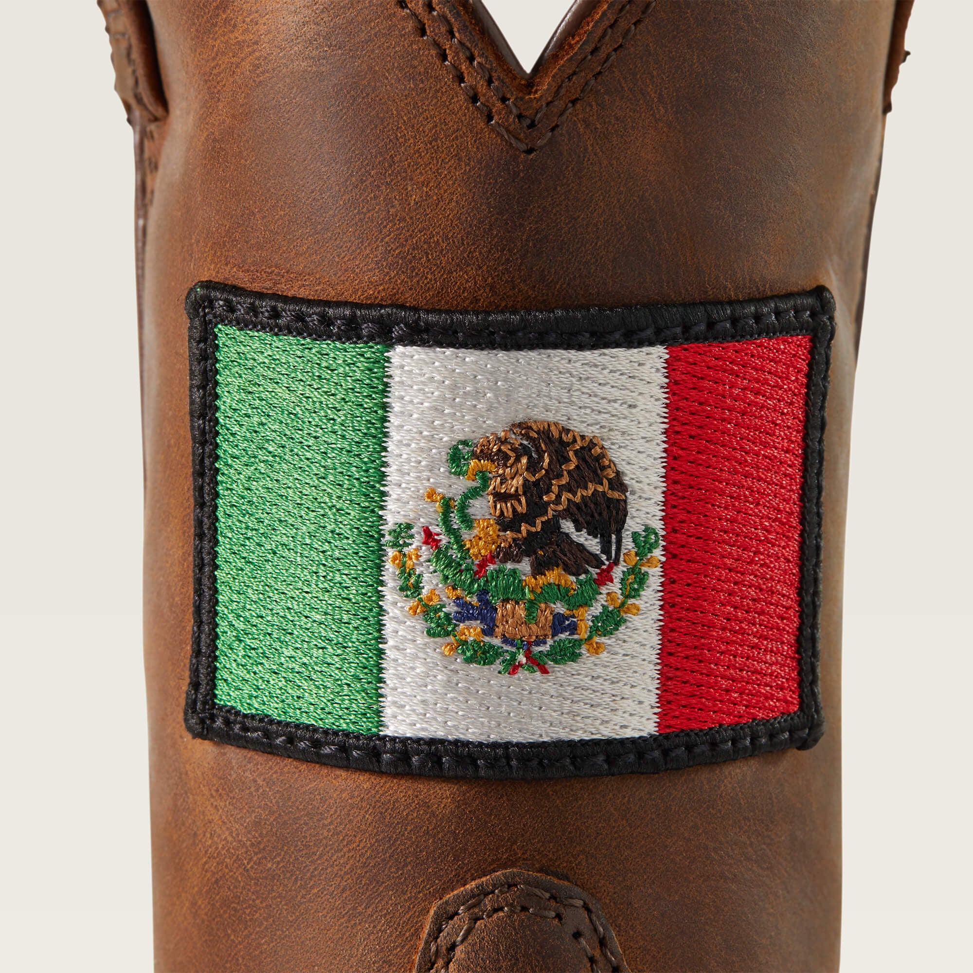 Orgullo Mexicano II Western Boot Kids - DISTRESSED BROWN