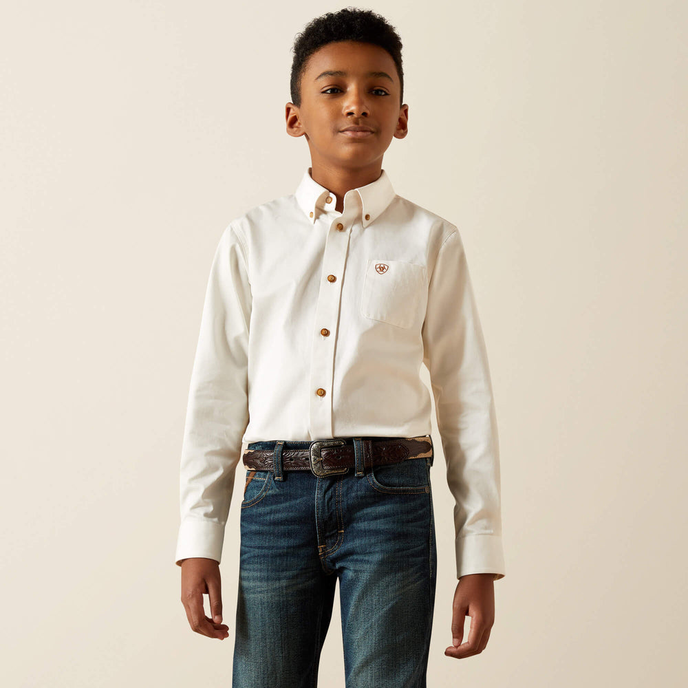 Solid Twill Classic Fit Shirt Kids - WHITE