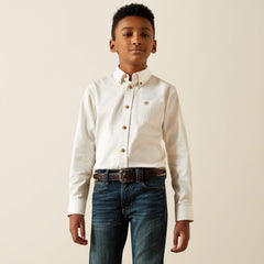 Solid Twill Classic Fit Shirt Kids - WHITE