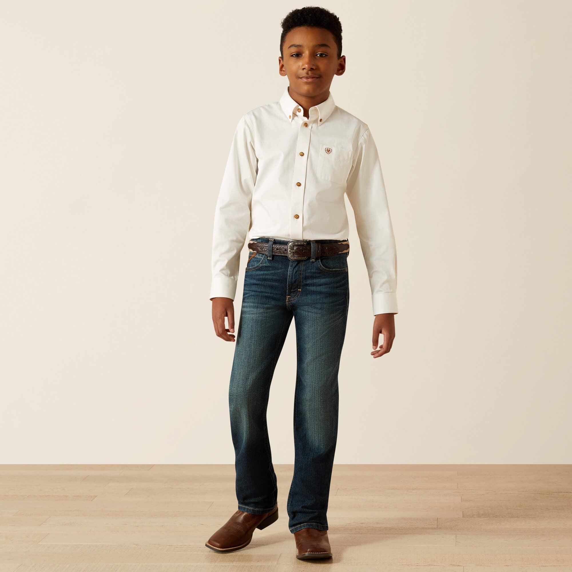 Solid Twill Classic Fit Shirt Kids - WHITE
