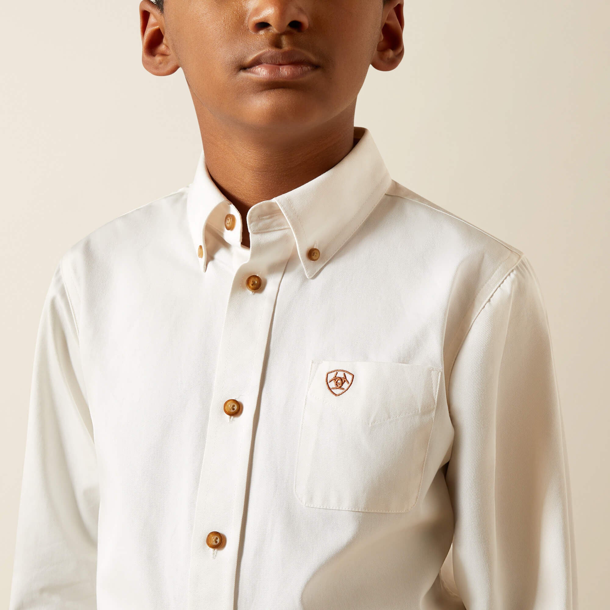 Solid Twill Classic Fit Shirt Kids - WHITE