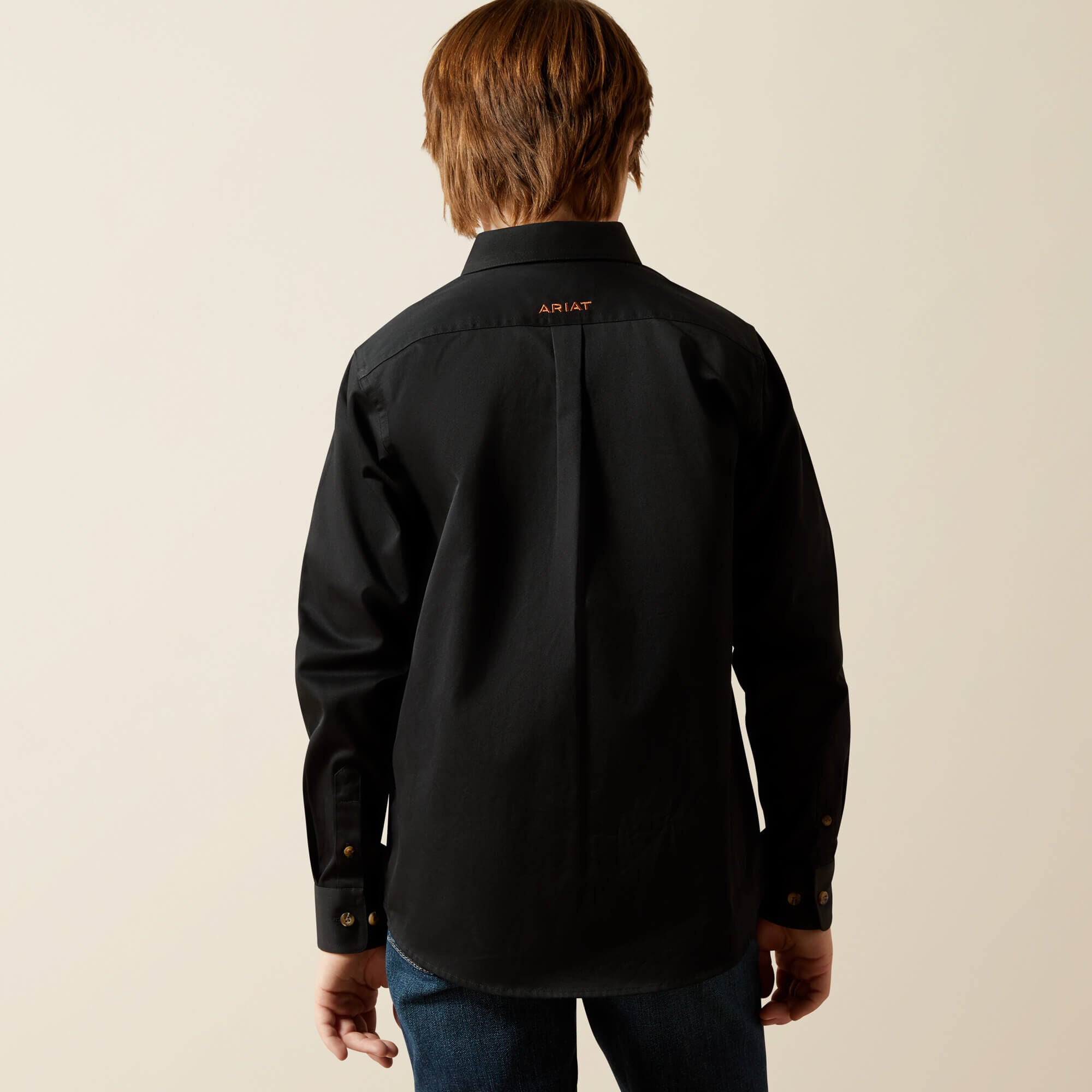 Solid Twill Classic Fit Shirt Kids - BLACK