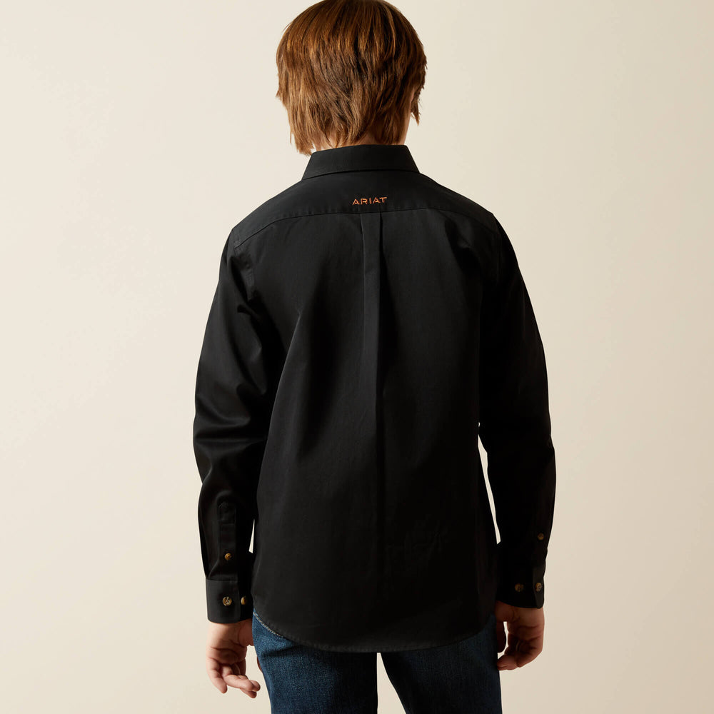 Solid Twill Classic Fit Shirt Kids - BLACK