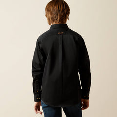 Solid Twill Classic Fit Shirt Kids - BLACK