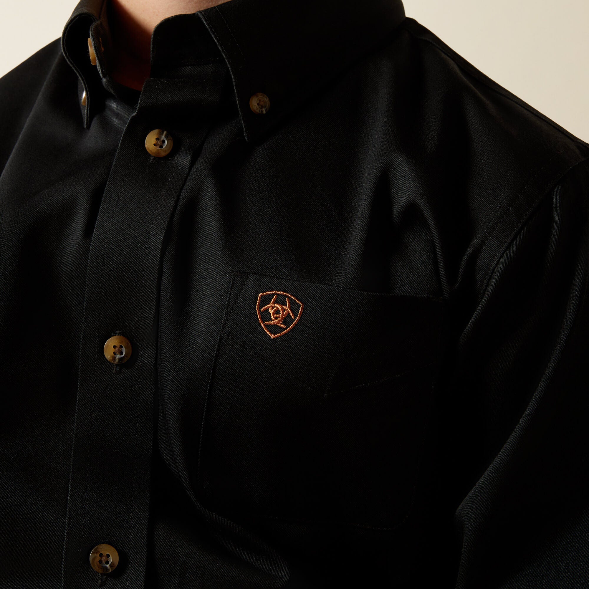 Solid Twill Classic Fit Shirt Kids - BLACK