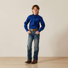 Team Logo Twill Classic Fit Shirt Kids - ULTRAMARINE/WHITE
