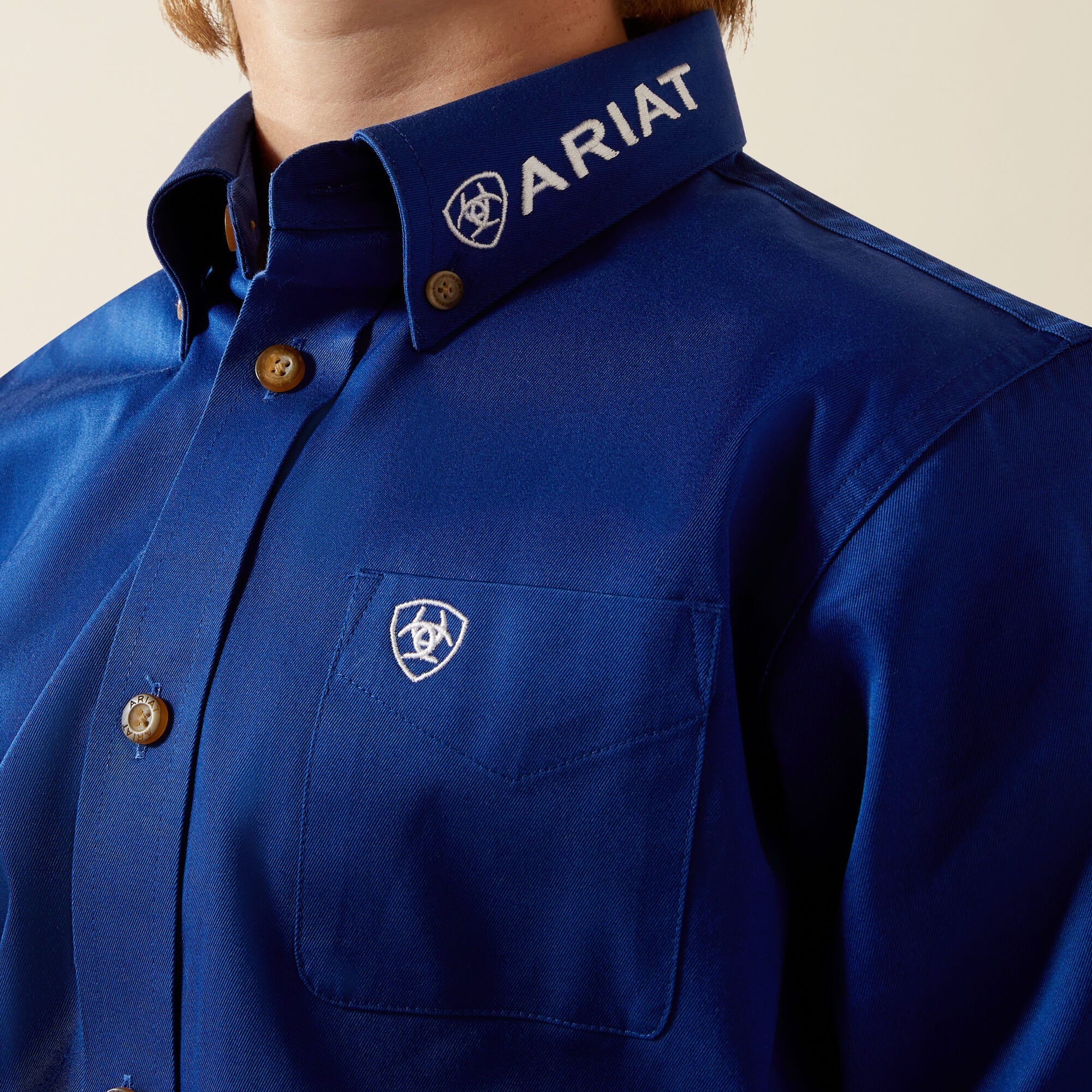 Team Logo Twill Classic Fit Shirt Kids - ULTRAMARINE/WHITE