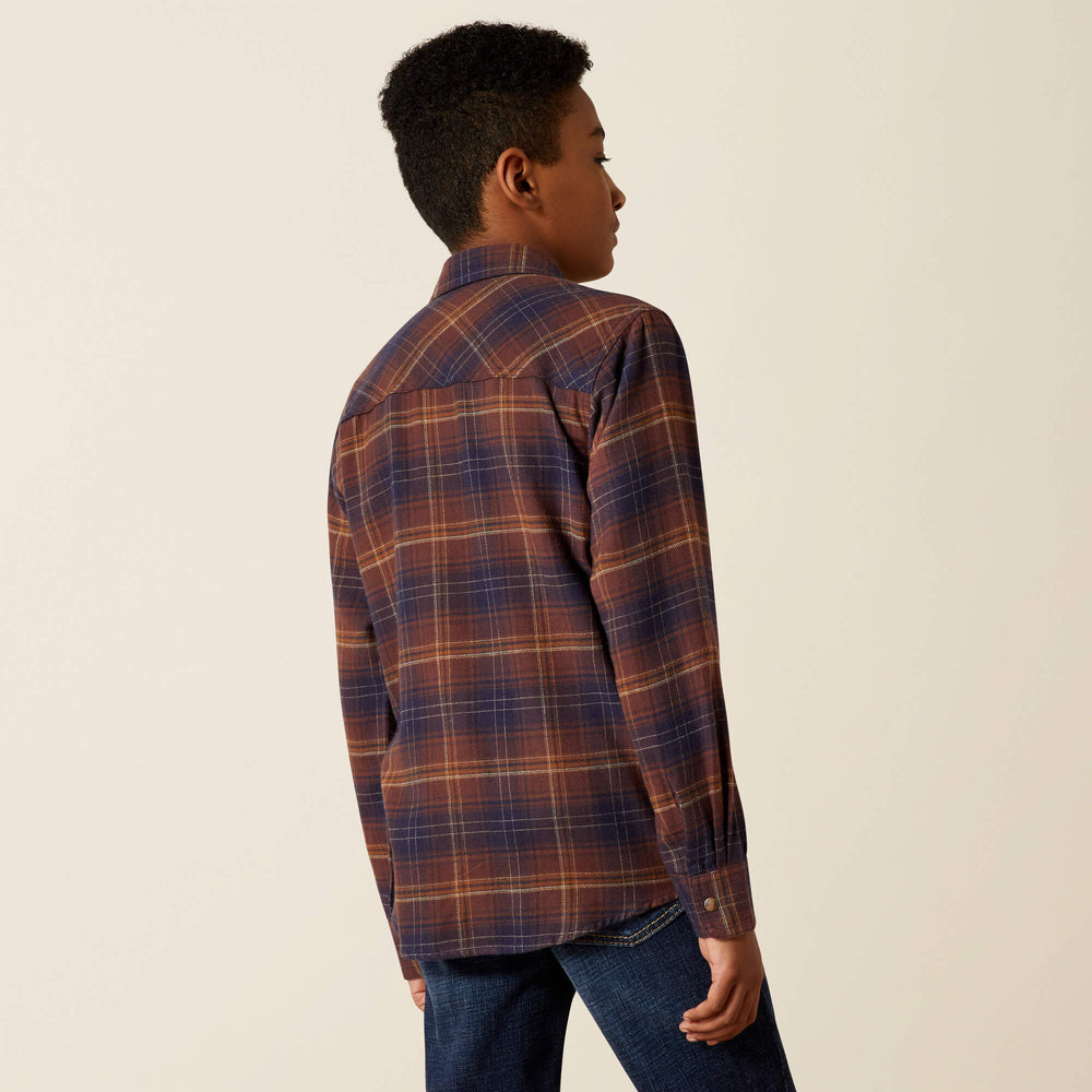Harleigh Retro Classic Fit Shirt Kids - DEEP MAHOGANY