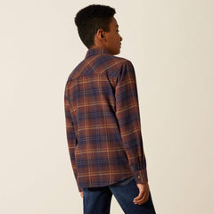 Harleigh Retro Classic Fit Shirt Kids - DEEP MAHOGANY