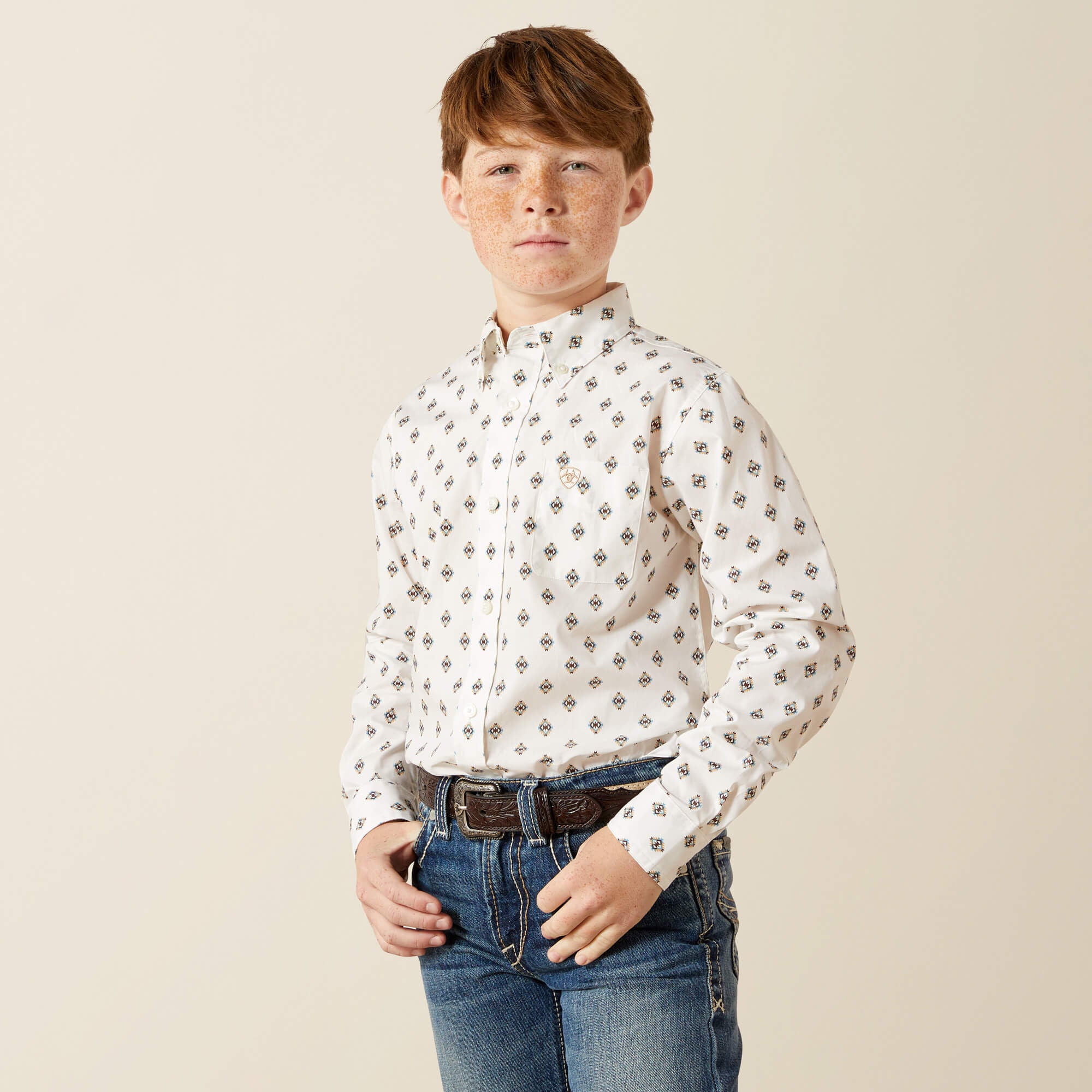 Thell Classic Fit Shirt Kids - WHITE