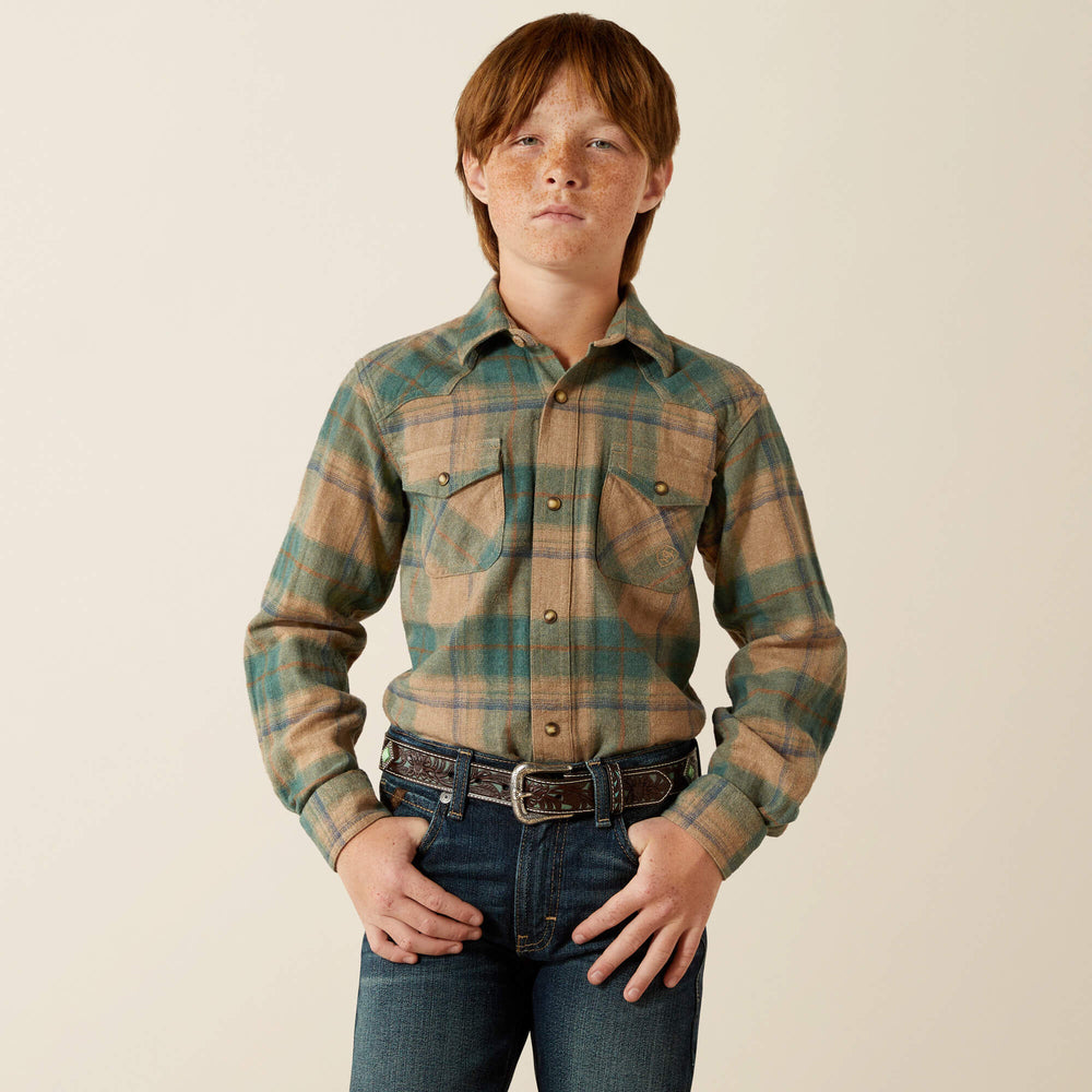 Huxlee Retro Classic Fit Shirt Kids - DEEP TEAL