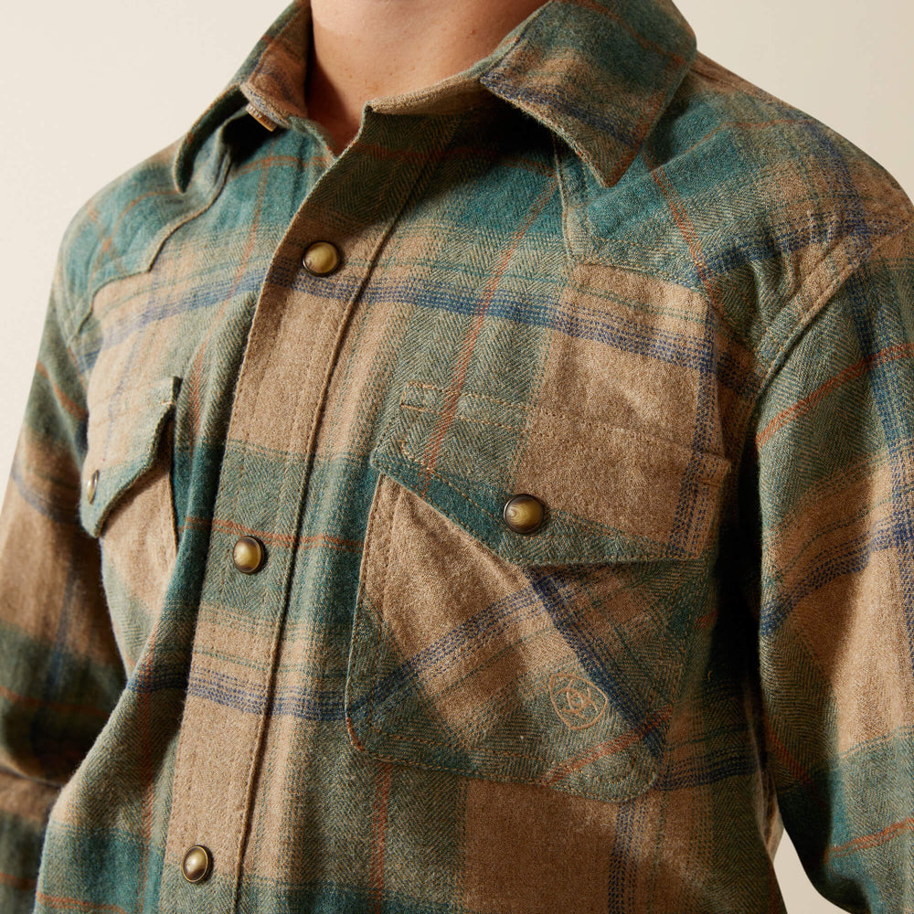 Huxlee Retro Classic Fit Shirt Kids - DEEP TEAL
