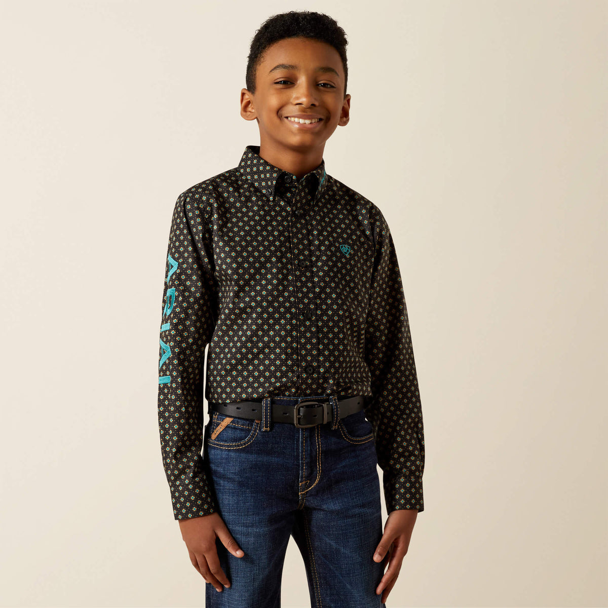 Team Philbert Classic Fit Shirt Kids - BLACK/TEAL