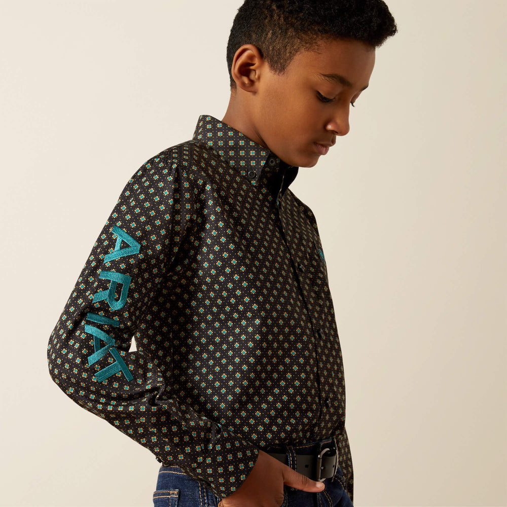 Team Philbert Classic Fit Shirt Kids - BLACK/TEAL