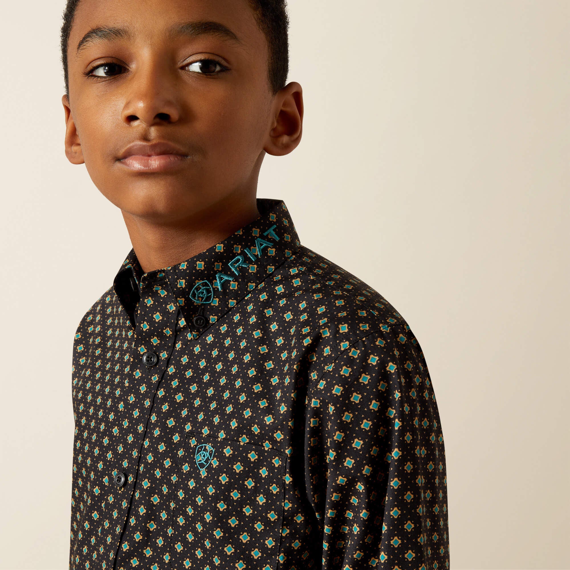 Team Philbert Classic Fit Shirt Kids - BLACK/TEAL