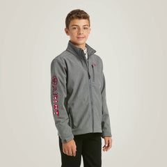 Logo 2.0 Softshell Jacket Kids - CHARCOAL/AMERICANA