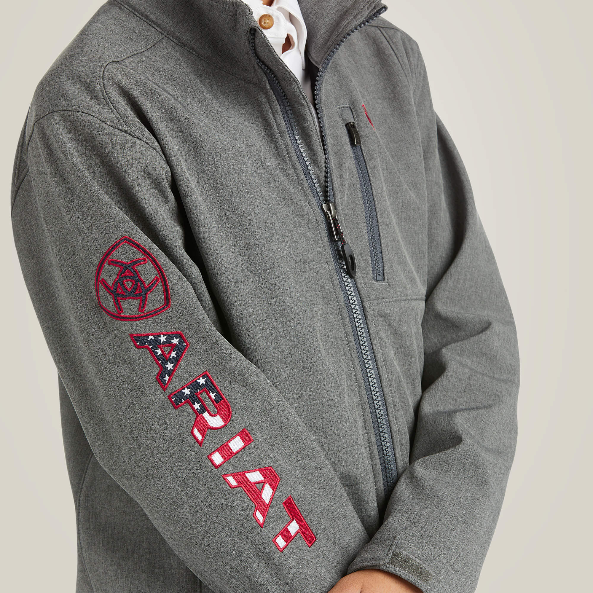 Logo 2.0 Softshell Jacket Kids - CHARCOAL/AMERICANA