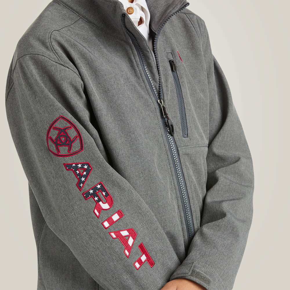 Logo 2.0 Softshell Jacket Kids - CHARCOAL/AMERICANA
