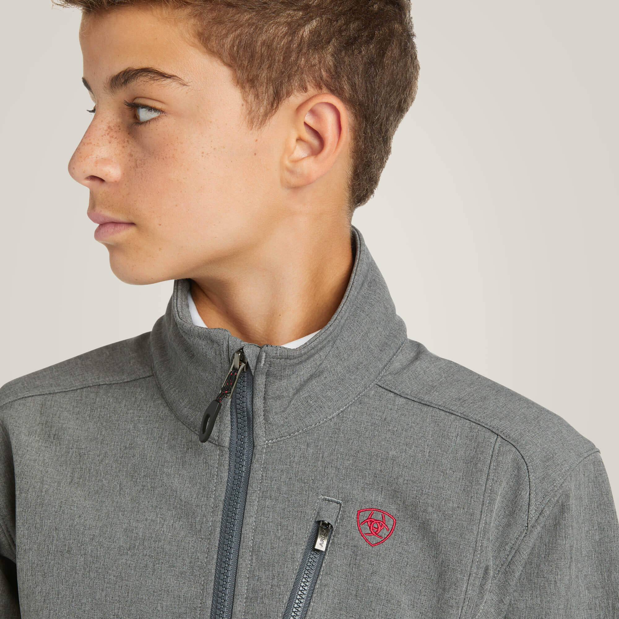 Logo 2.0 Softshell Jacket Kids - CHARCOAL/AMERICANA