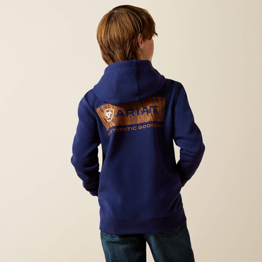 Ariat Woodshop Stack Hoodie Kids - NAVY