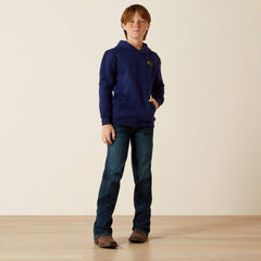 Ariat Woodshop Stack Hoodie Kids - NAVY