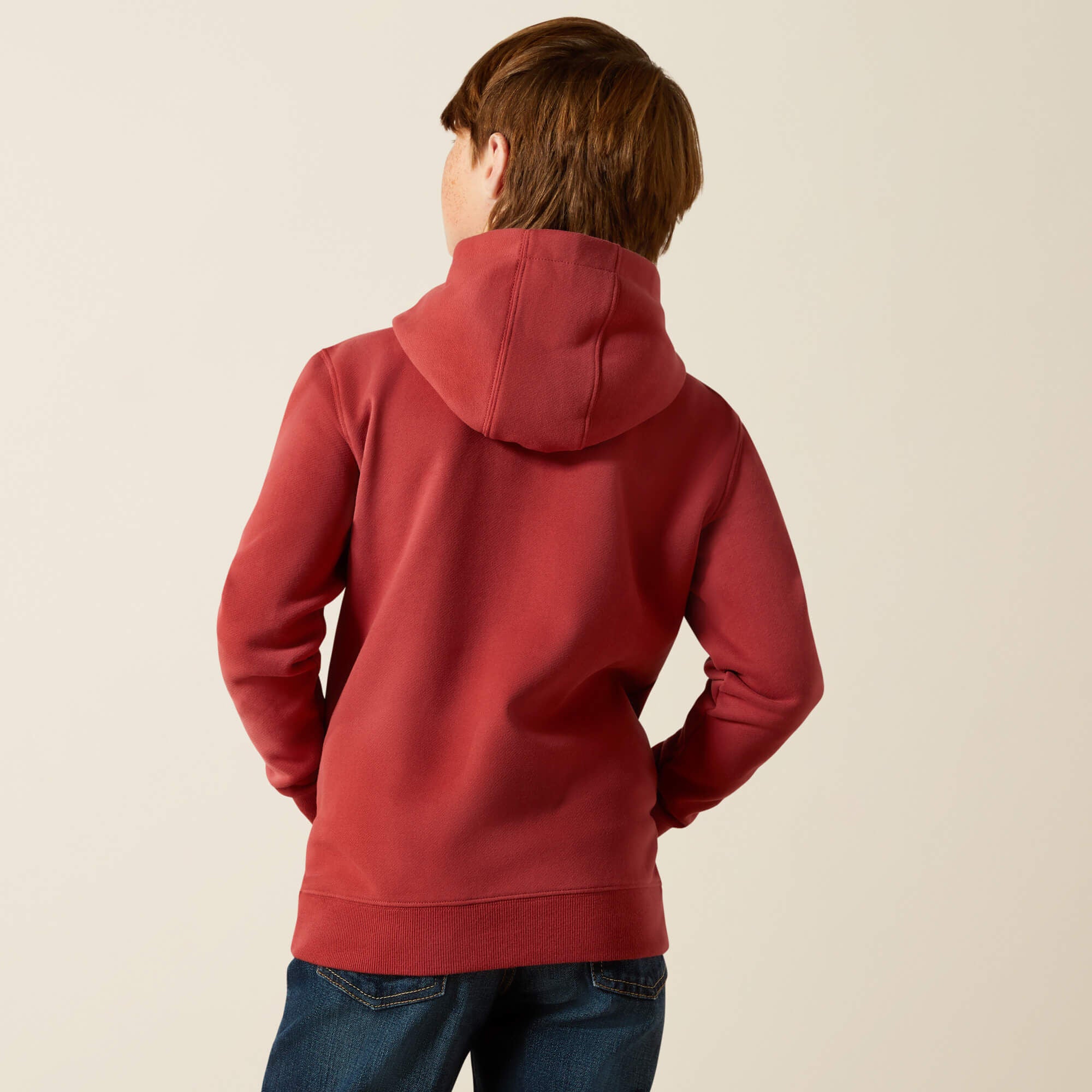 Ariat Liquid Stamp Flag Hoodie Kids - BRICK RED
