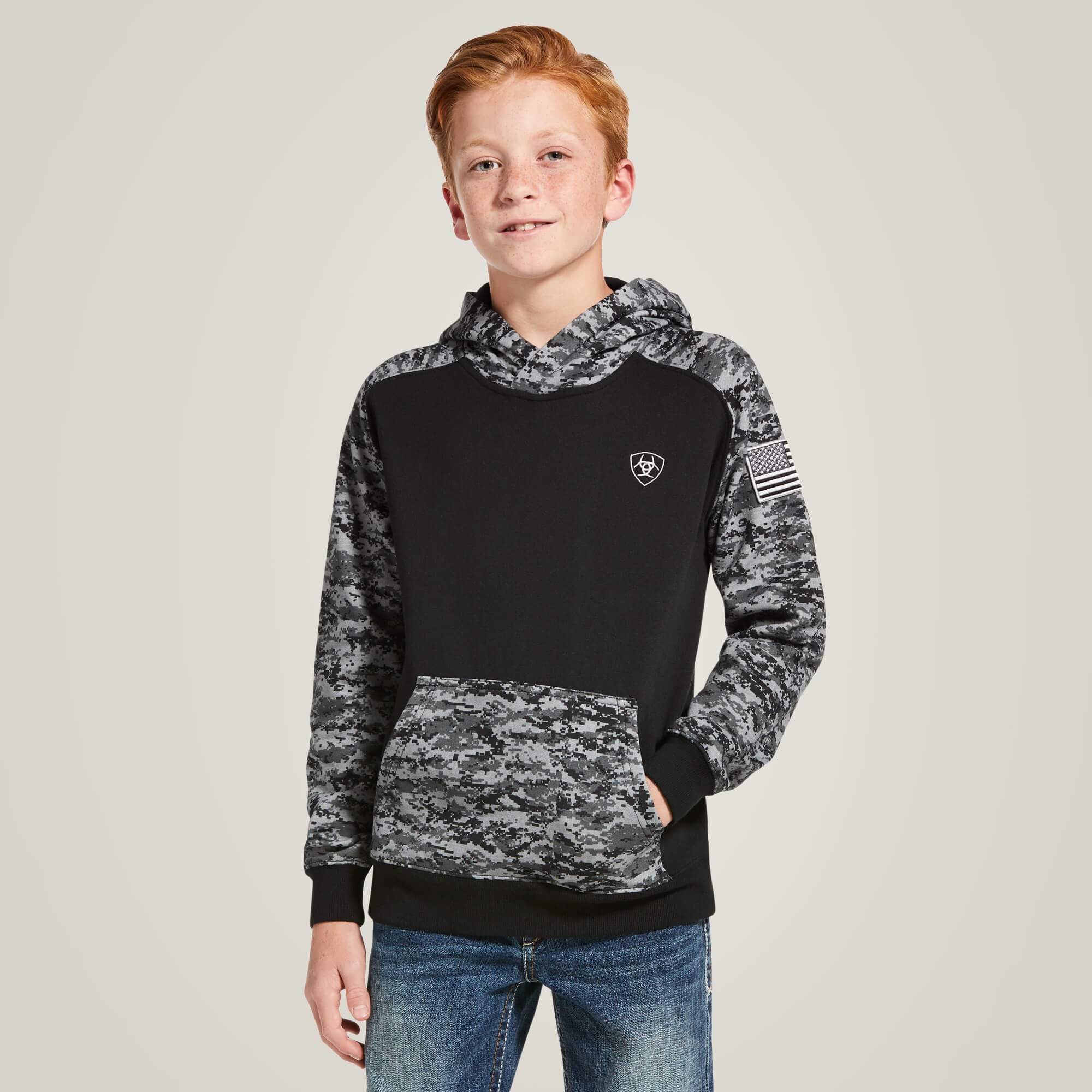 Patriot Hoodie Kids - BLACK DIGI CAMO