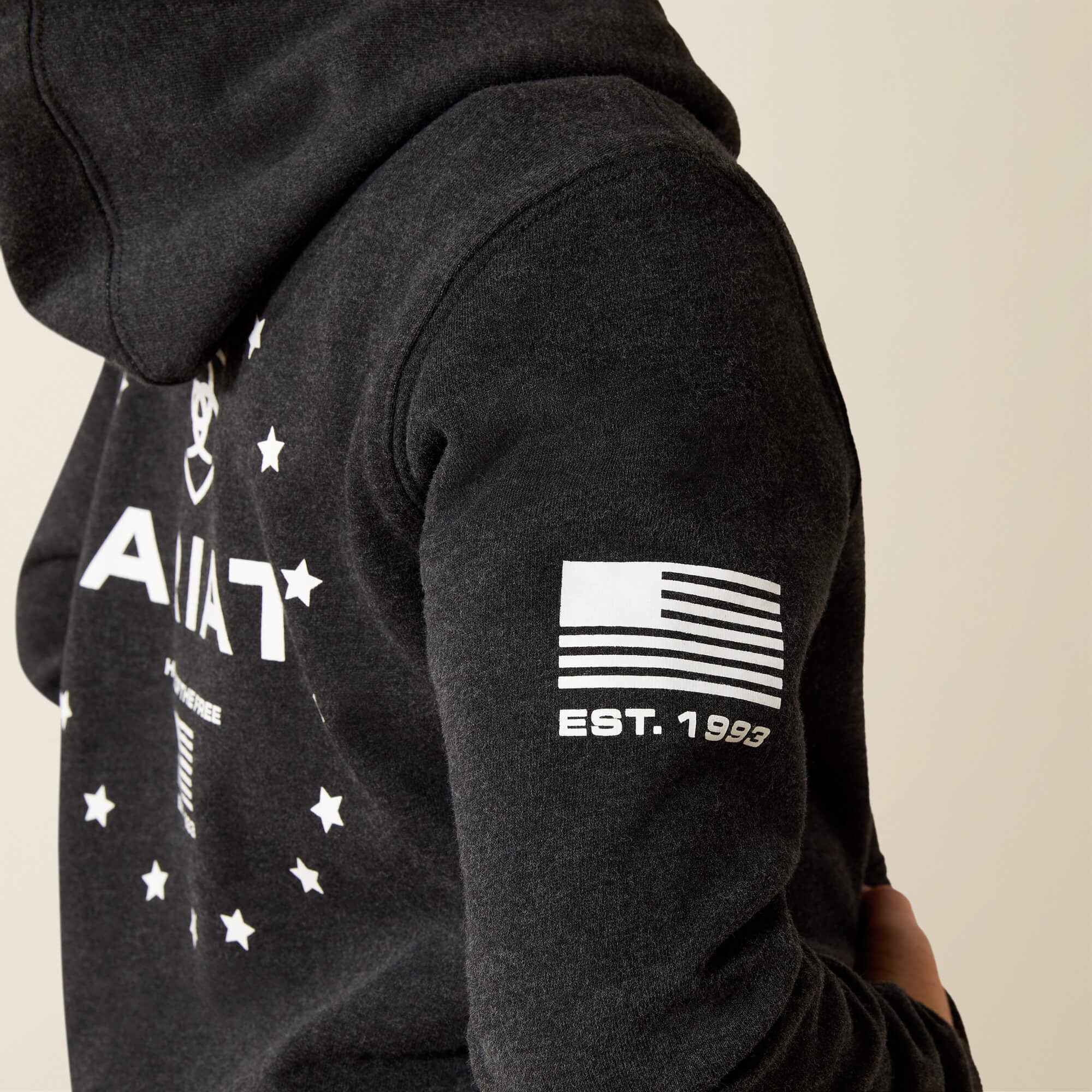 Ariat Sponsor Patriot Hoodie Kids - CHARCOAL HEATHER