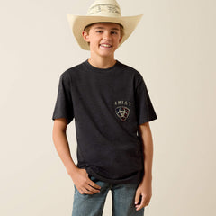 Ariat American Bison T-Shirt Kids - CHARCOAL HEATHER