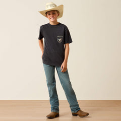 Ariat American Bison T-Shirt Kids - CHARCOAL HEATHER
