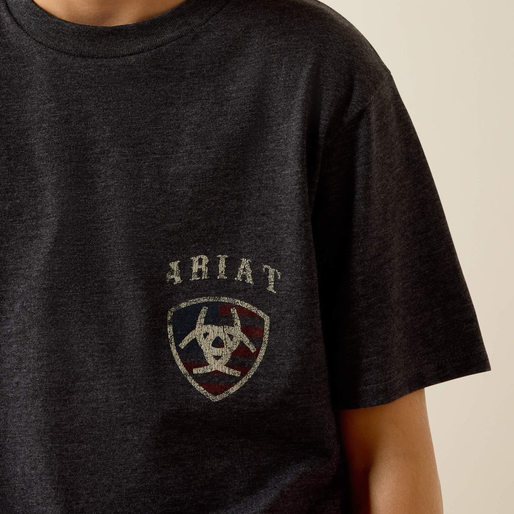 Ariat American Bison T-Shirt Kids - CHARCOAL HEATHER