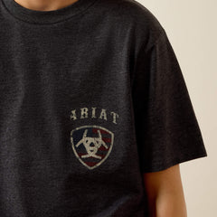 Ariat American Bison T-Shirt Kids - CHARCOAL HEATHER