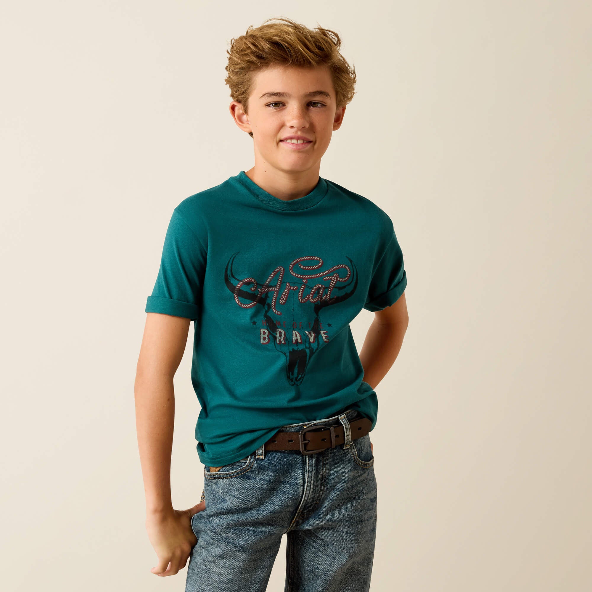 Ariat Cattle Skull Freedom T-Shirt Kids - MEDITERRANEAN