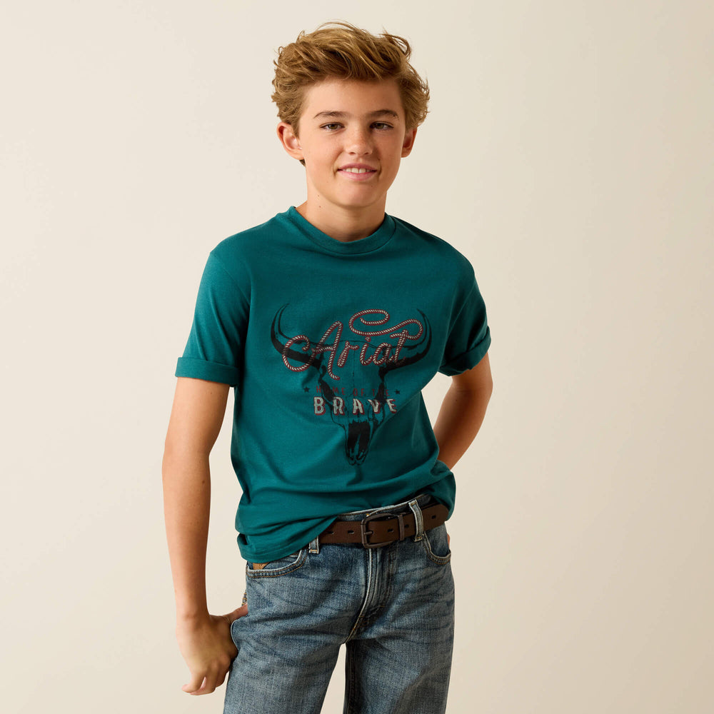 Ariat Cattle Skull Freedom T-Shirt Kids - MEDITERRANEAN