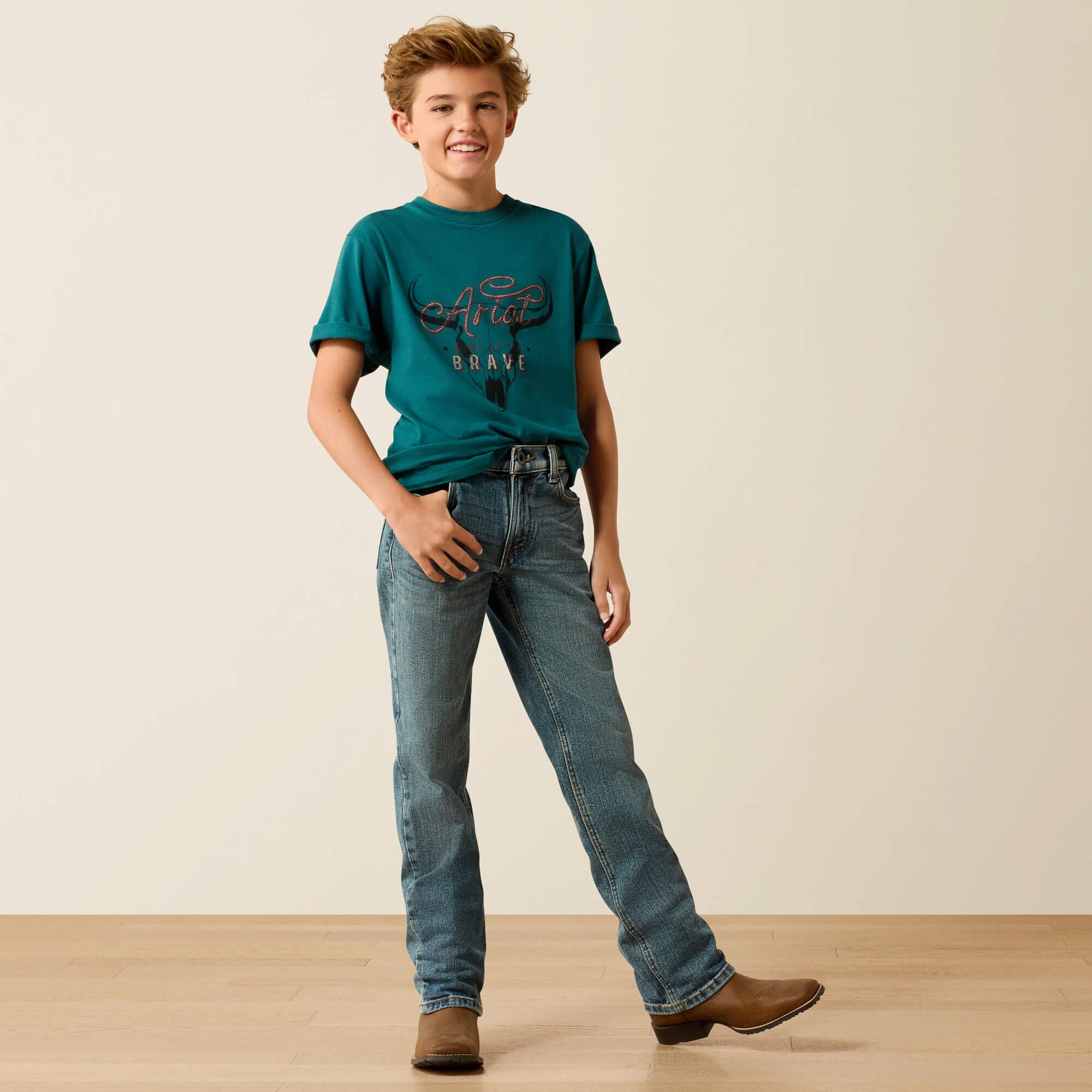 Ariat Cattle Skull Freedom T-Shirt Kids - MEDITERRANEAN