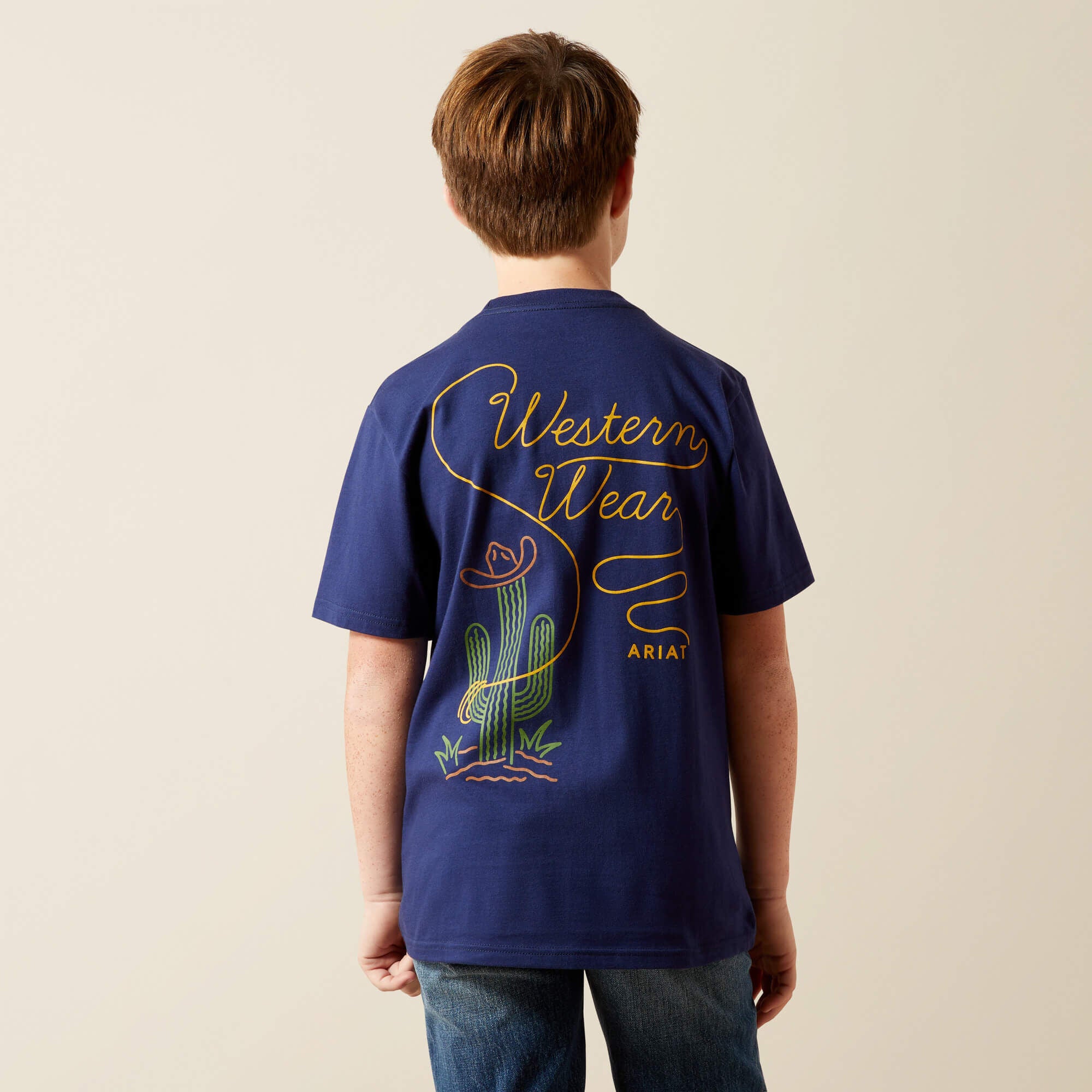 Ariat Neon Cactus T-Shirt Kids - MEDIEVAL BLUE