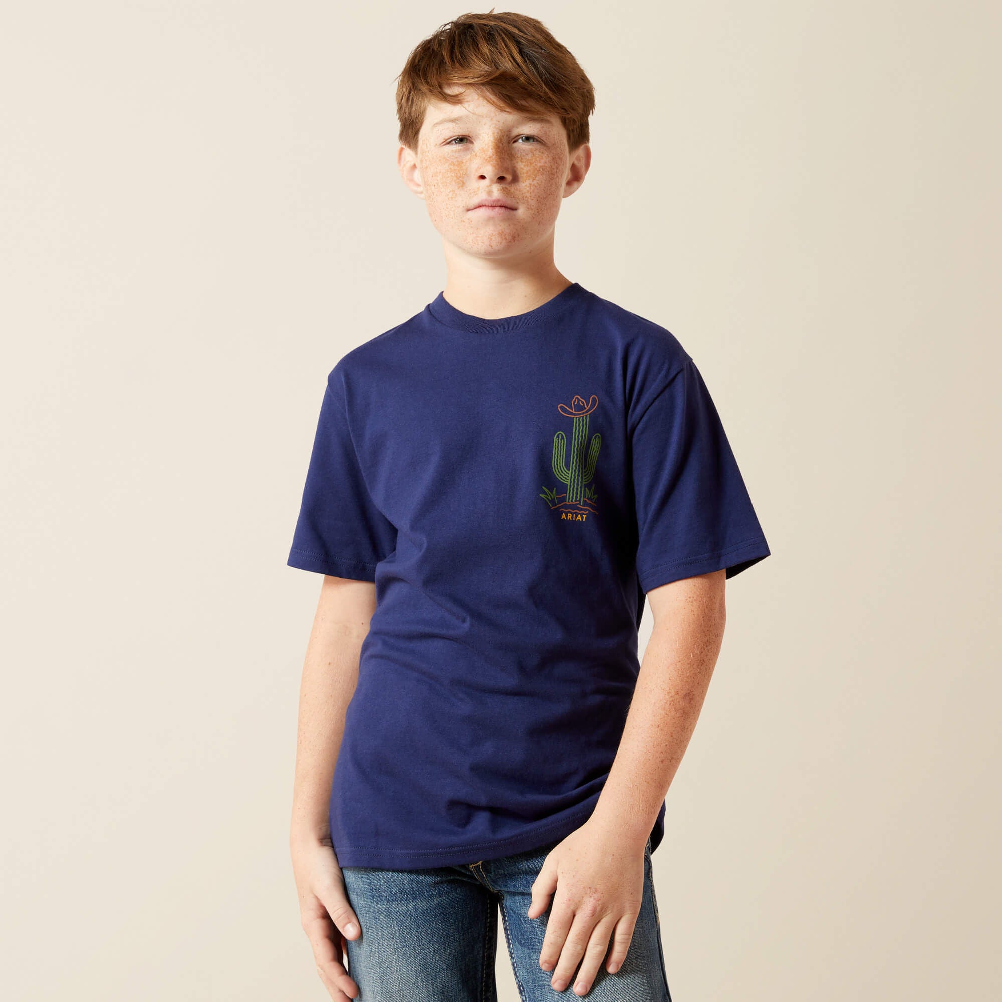 Ariat Neon Cactus T-Shirt Kids - MEDIEVAL BLUE