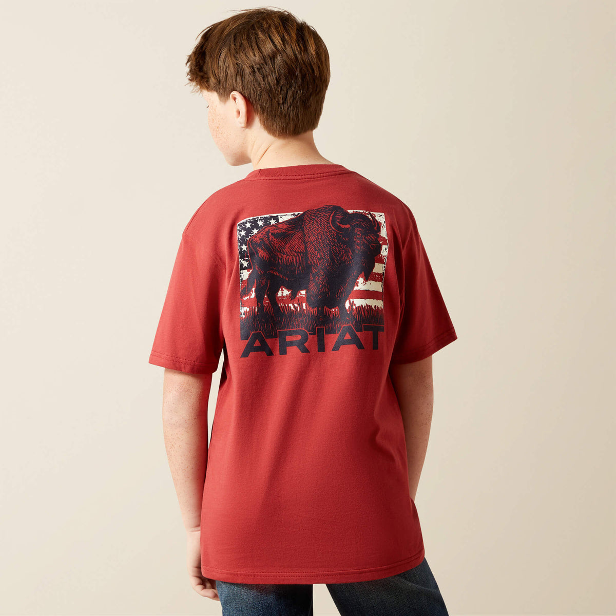 Ariat Buffalo Flag T-Shirt Kids - BRICK RED