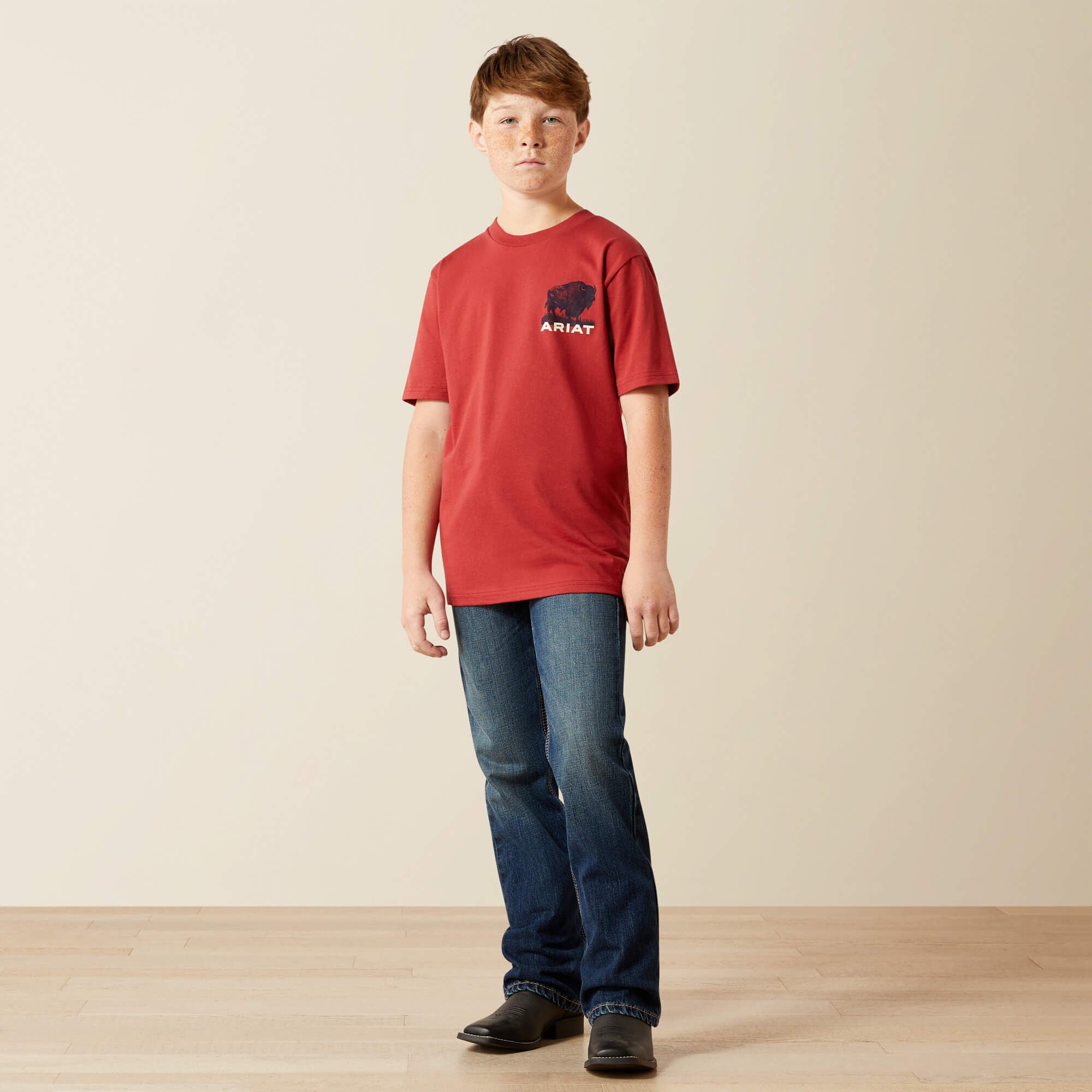 Ariat Buffalo Flag T-Shirt Kids - BRICK RED