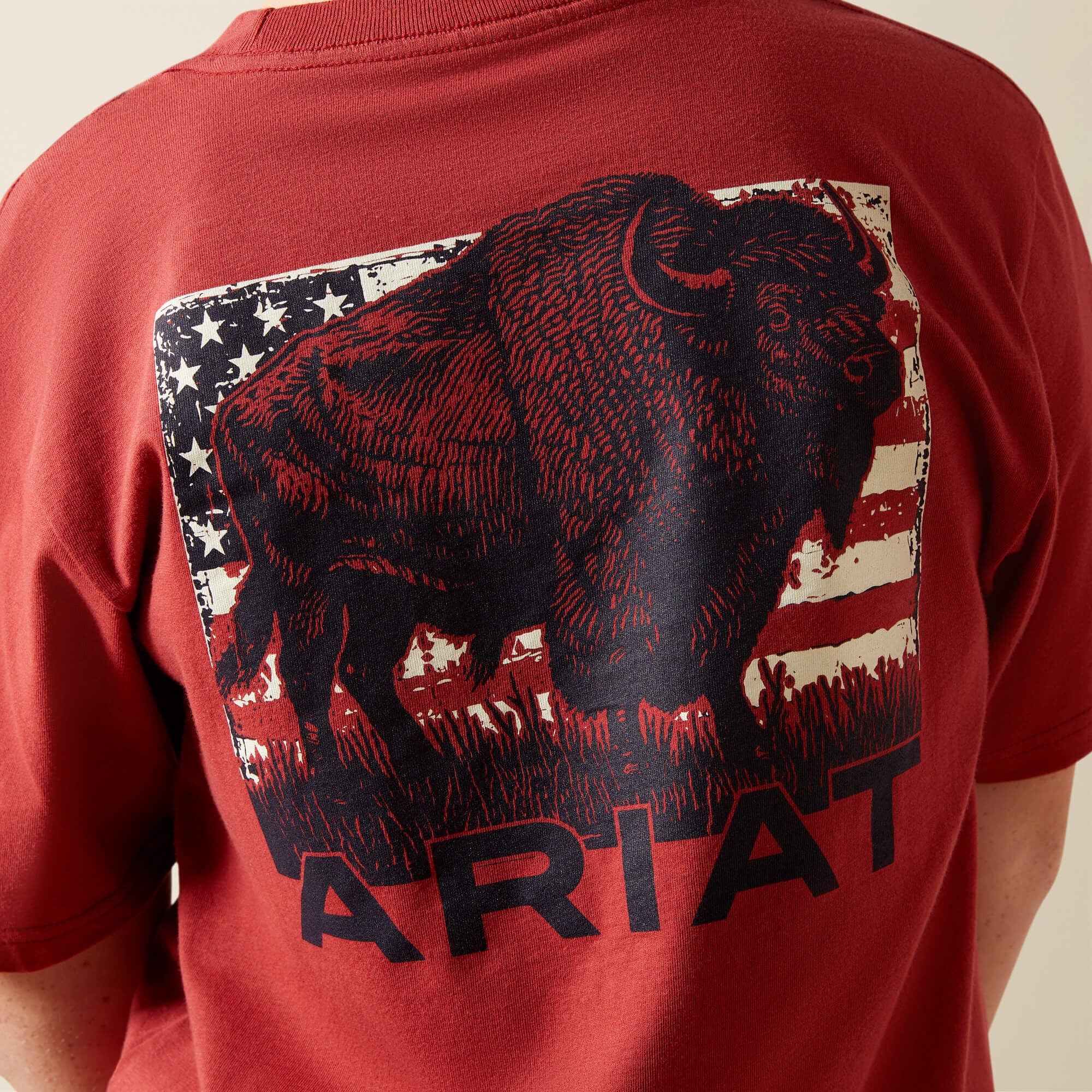 Ariat Buffalo Flag T-Shirt Kids - BRICK RED