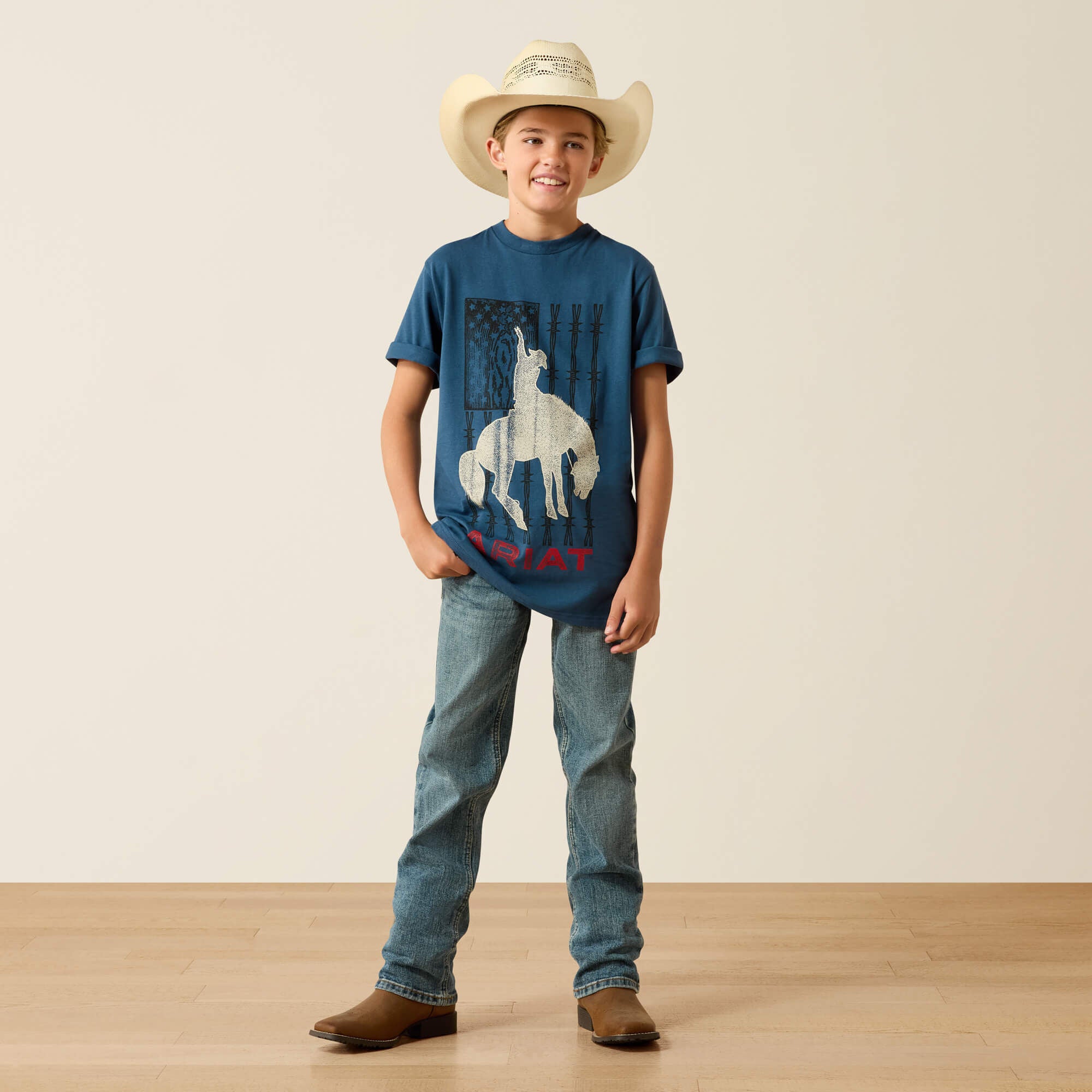 Ariat Flag Bronco T-Shirt Kids - KEY LARGO