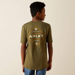 Ariat Roped Diamond T-Shirt Kids - MILITARY HEATHER