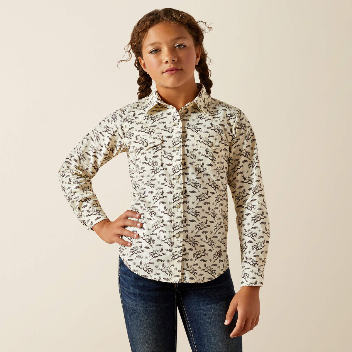 Rodeo Time Shirt Kids - BUCKING HORSE PRINT